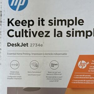 HP DeskJet 2734e Printer - White and Orange
